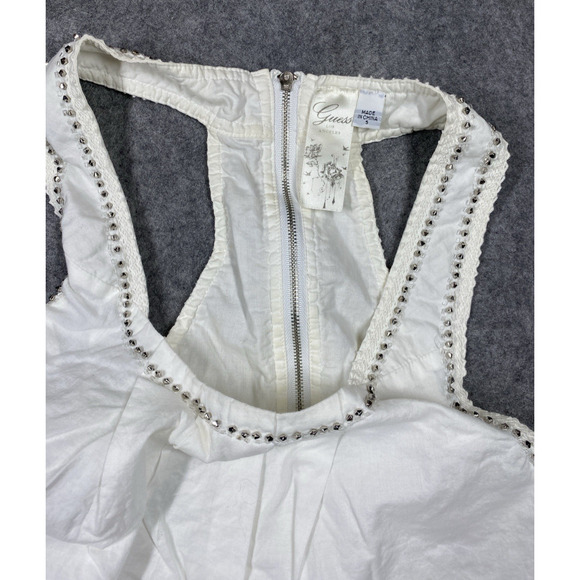 Vintage Guess Top Womens Small Grey White Tank Racerback Studded Trim Lot 2 - Picture 13 of 16